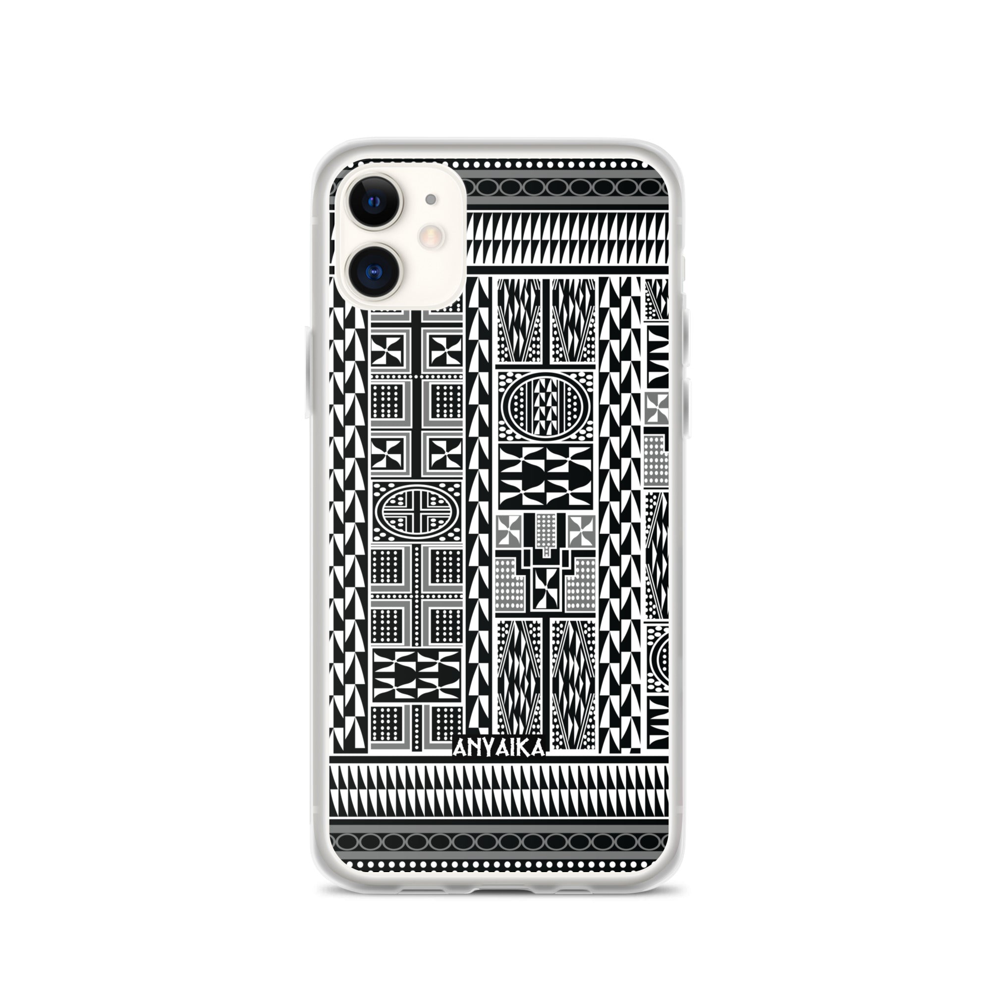 Tribal Tapestry Black Gray Mix Clear Case for iPhone®