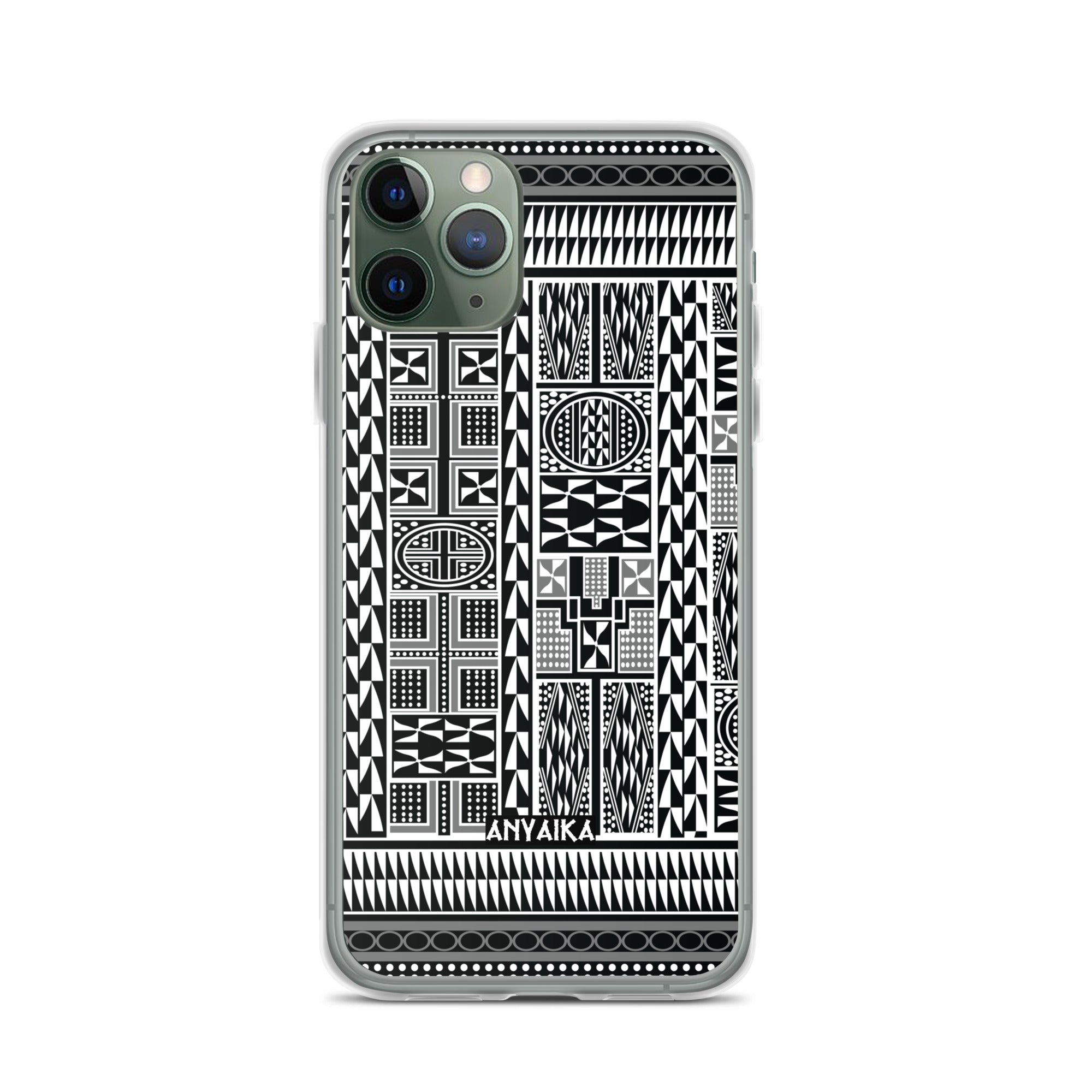 Tribal Tapestry Black Gray Mix Clear Case for iPhone®