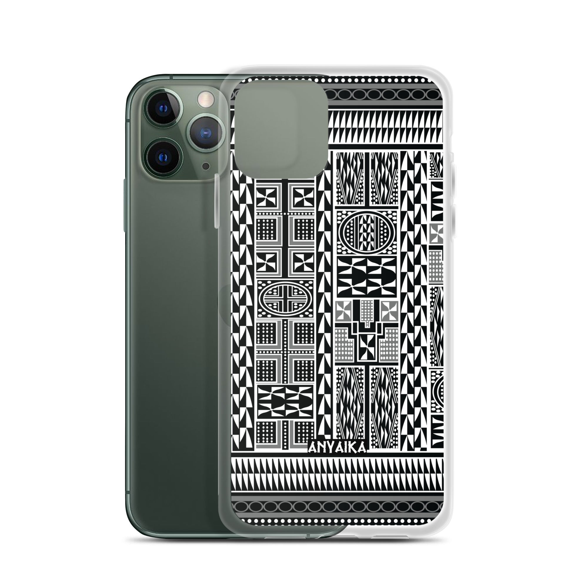 Tribal Tapestry Black Gray Mix Clear Case for iPhone®