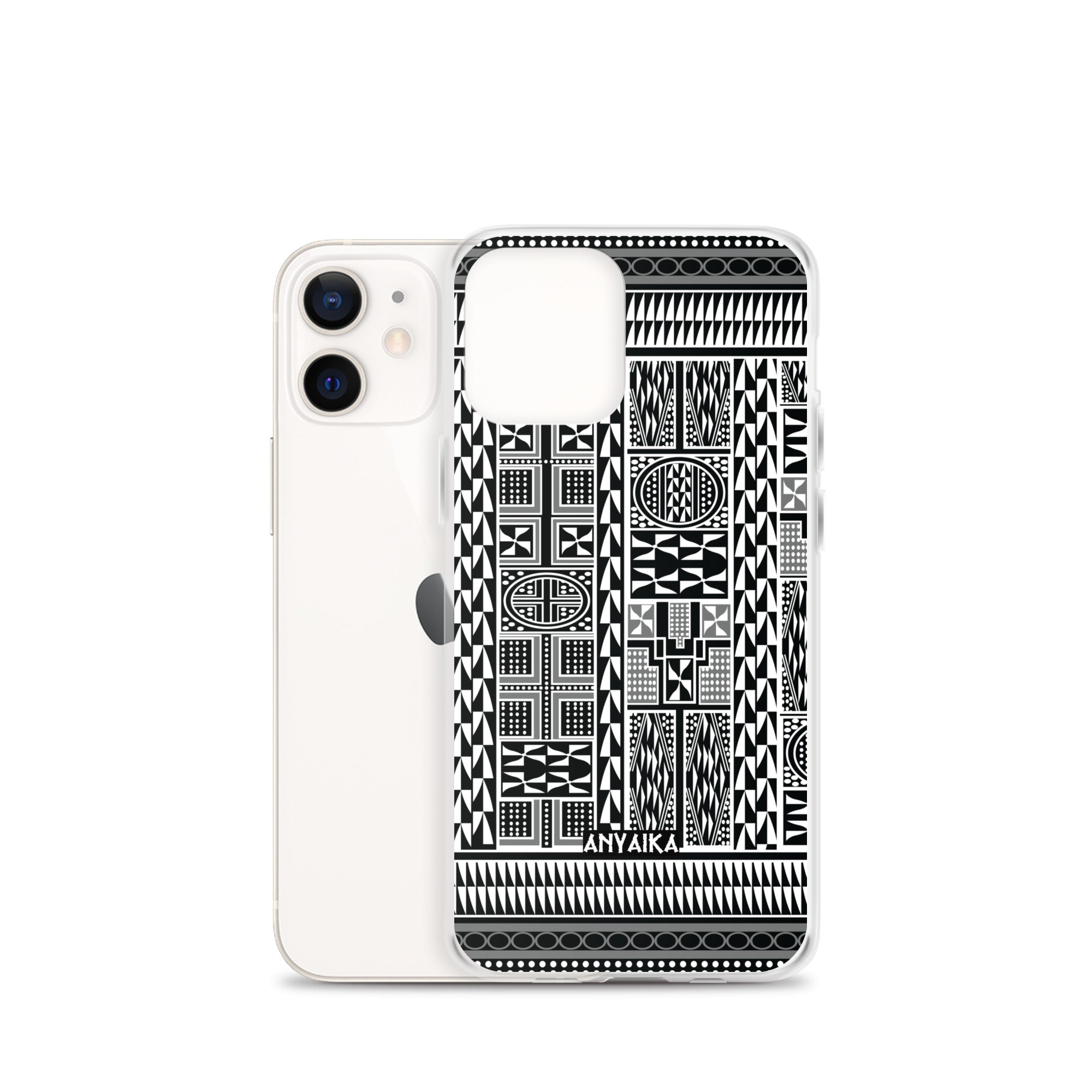 Tribal Tapestry Black Gray Mix Clear Case for iPhone®