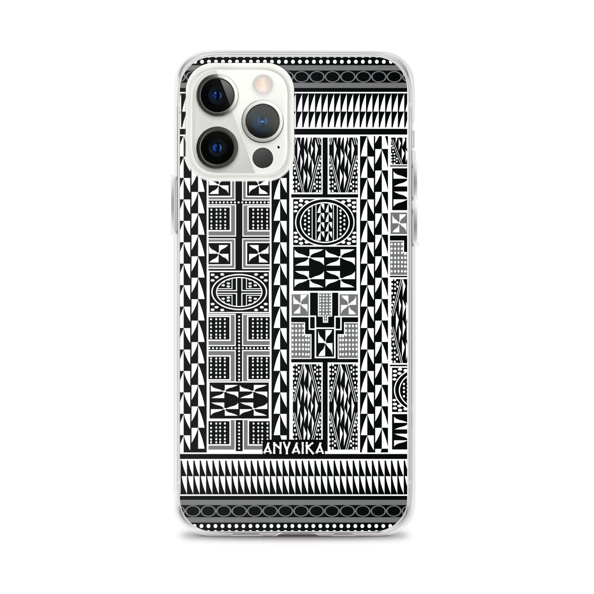 Tribal Tapestry Black Gray Mix Clear Case for iPhone®