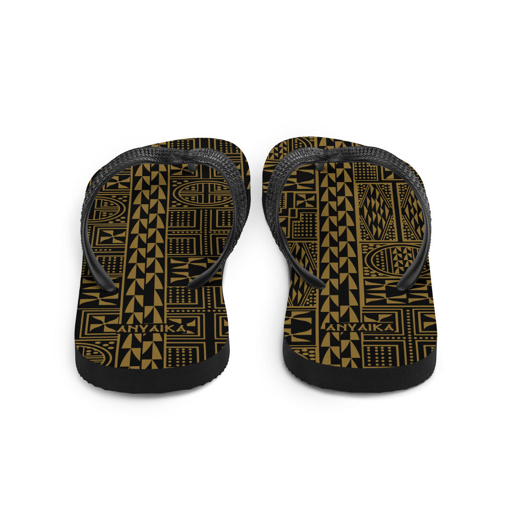 Black Mamba Gold Flip-Flops