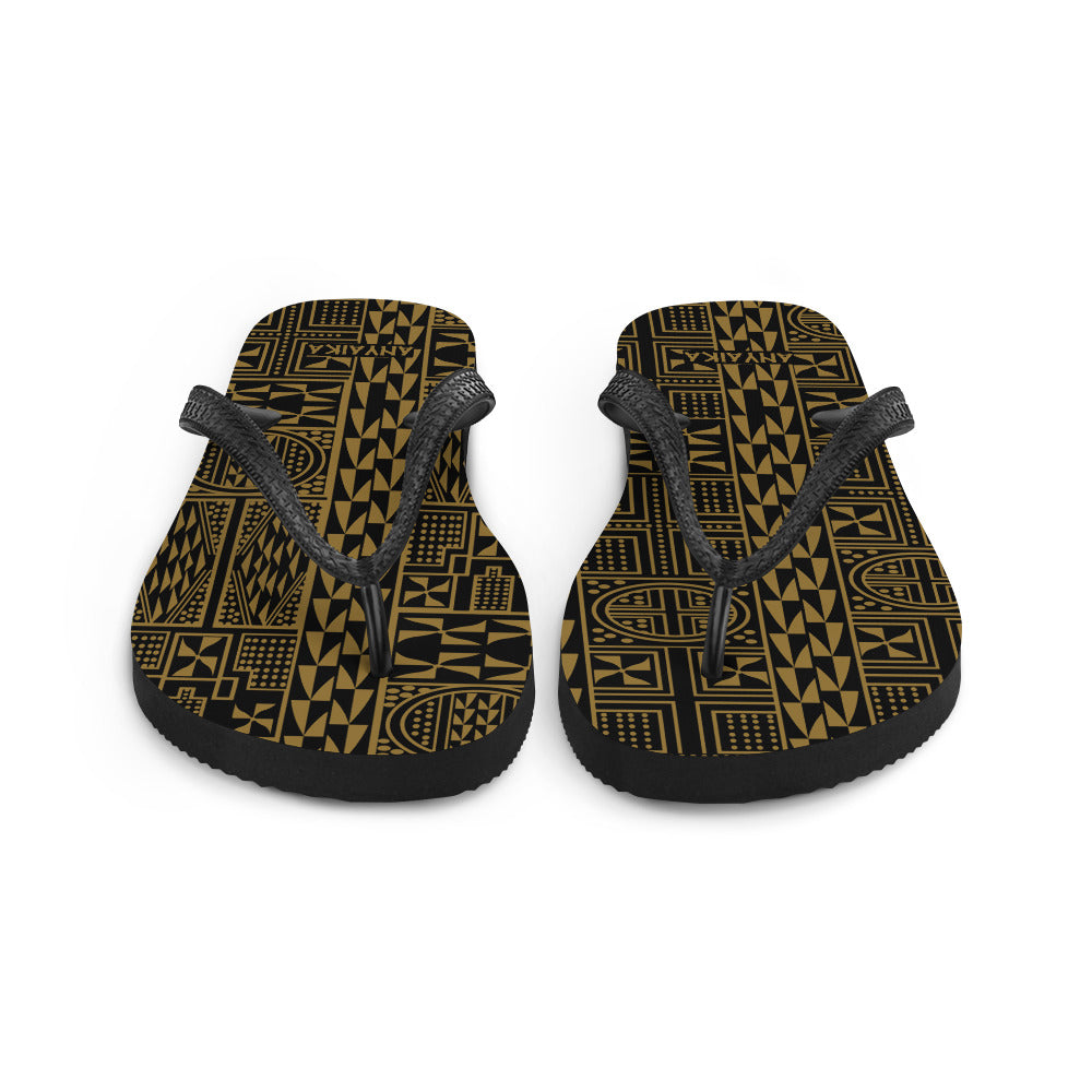 Black Mamba Gold Flip-Flops