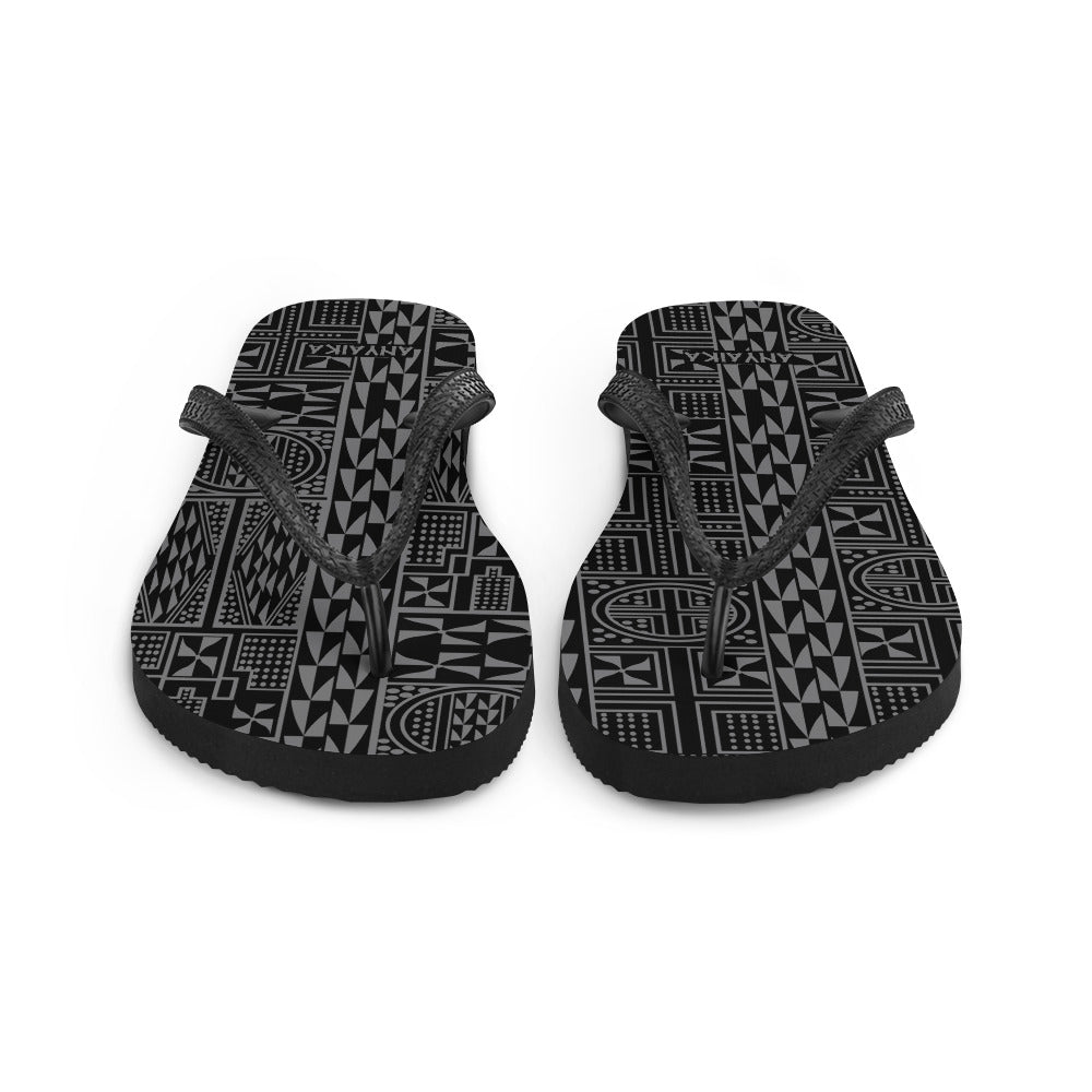 Black Mamba Gray Flip-Flops