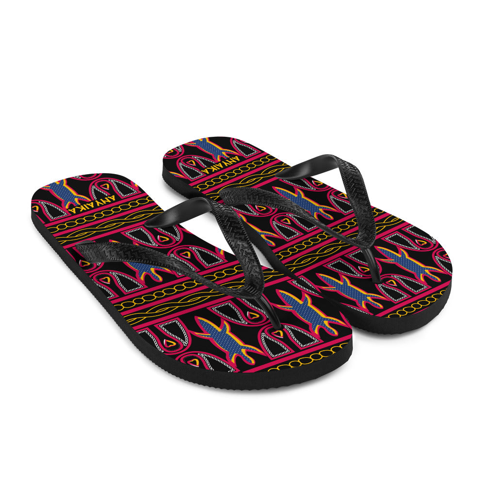 Toghu Crested Charms Black Flip-Flops