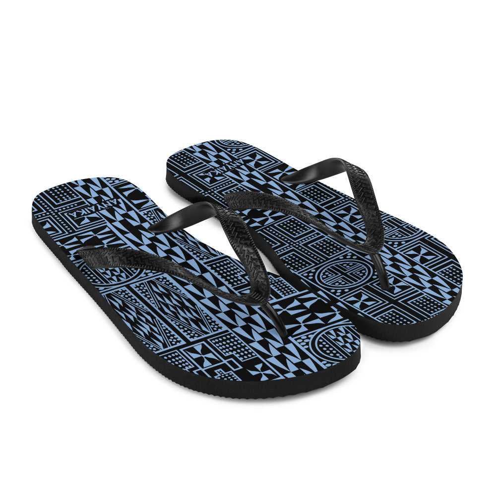 Black Mamba Sky Blue Flip-Flops