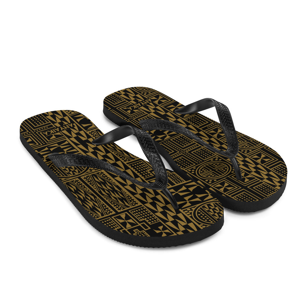 Black Mamba Gold Flip-Flops