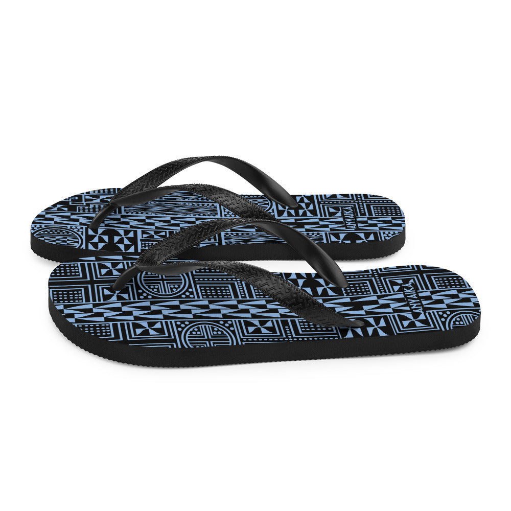 Black Mamba Sky Blue Flip-Flops