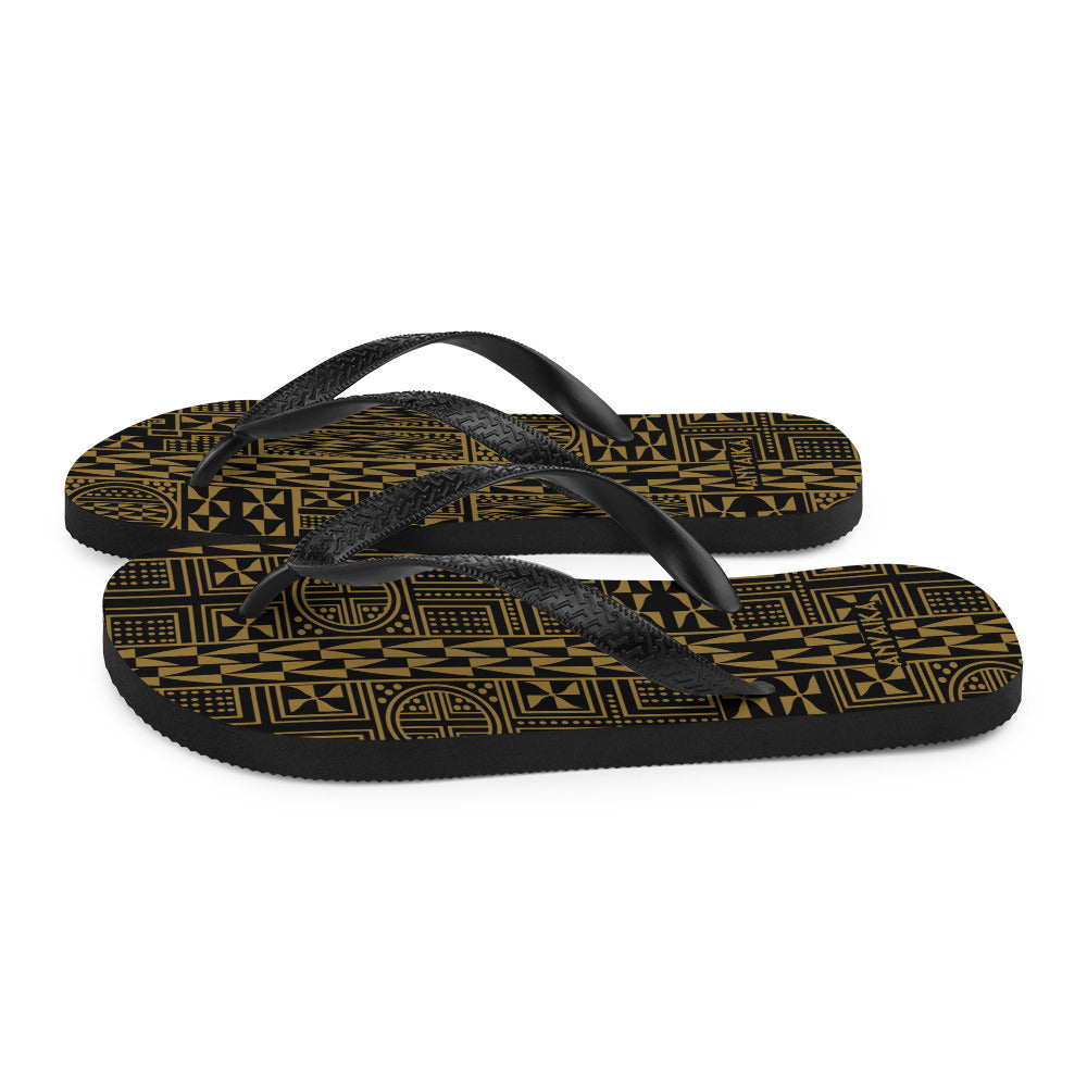 Black Mamba Gold Flip-Flops