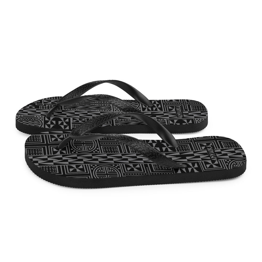 Black Mamba Gray Flip-Flops