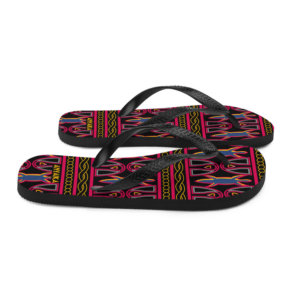Toghu Crested Charms Black Flip-Flops
