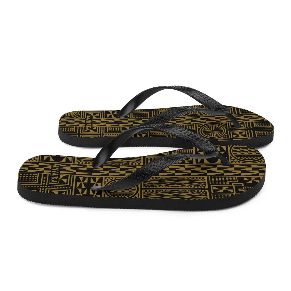 Black Mamba Gold Flip-Flops