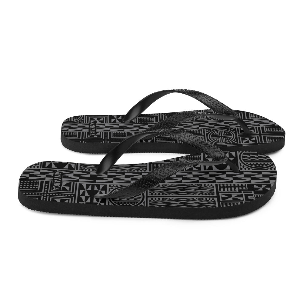 Black Mamba Gray Flip-Flops